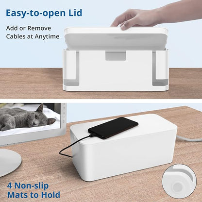 ZhiYo Cable Management Box White, Cord Hider Box to Conceal Power Strips on - Image 7