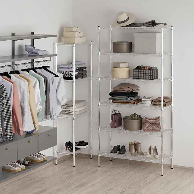 18" Deep x 42" Wide x 86" Height Wire Shelving Kit | 6-Tier | NSF Commercial - Image 2