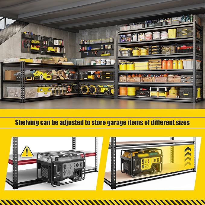 REIBII 6-Tier Garage Shelving, Adjustable Metal Shelving, Large-Capacity Garage - Image 6
