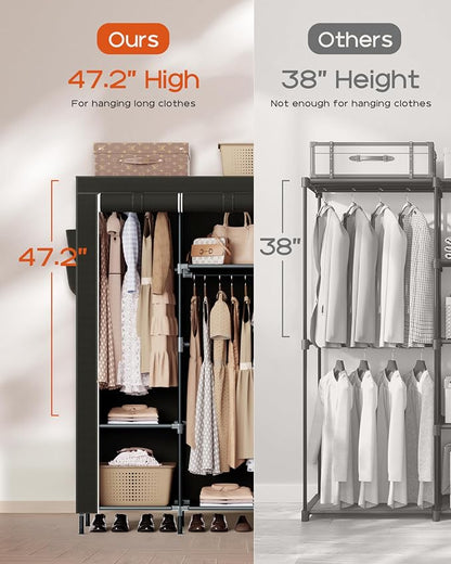 Portable Closet, 51.2 Inch Large Capacity Wardrobe Closet - Image 3
