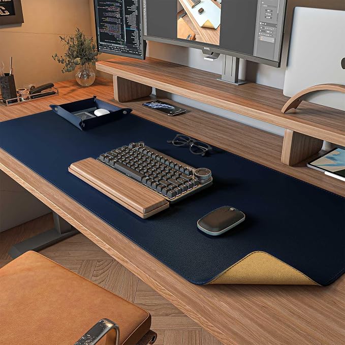 DAWNTREES Dual Sided Desk Mat, Leather Desk Pad, Cork Desk Mat Protector by PremiumDeskPadatDawnTrees