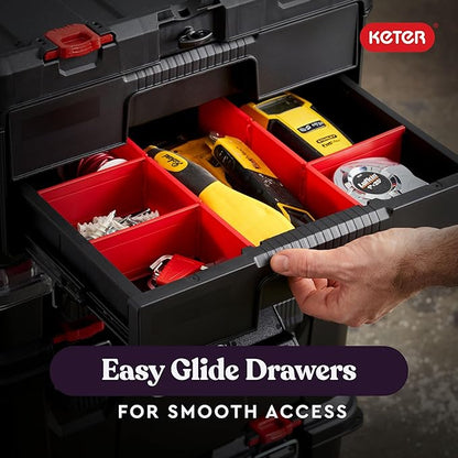 Keter Stack-n-Roll Two Drawer Tool Box - Image 5