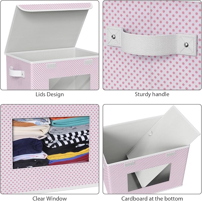Univivi Fabric Foldable Storage Boxes Large Collapsible Stackable Storage Bins - Image 4