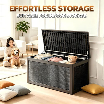 328 Gallon Waterproof Outdoor Storage Box, Heavy Duty Resin Deck Box Lockable - Image 8
