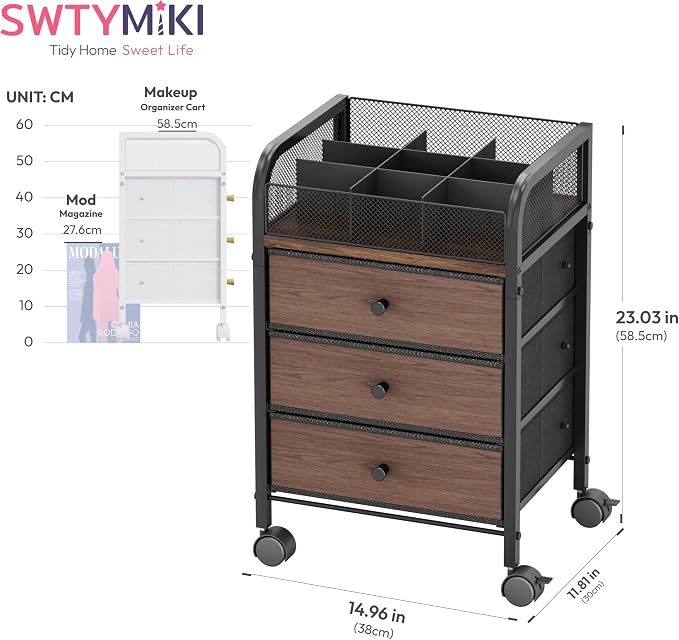 SWTYMIKI Rolling Makeup Organizer Cart - Image 2