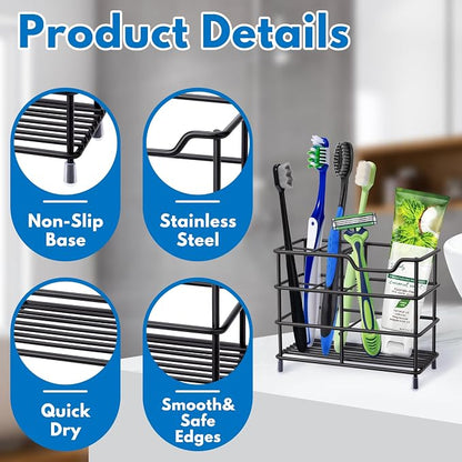 Urbanstrive 304 Stainless Steel Bathroom Toothbrush Holder Toothpaste Holder - Image 6
