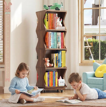 HSH Rotating Bookshelf Tower, 360°Revolving Bookcase - Image 8