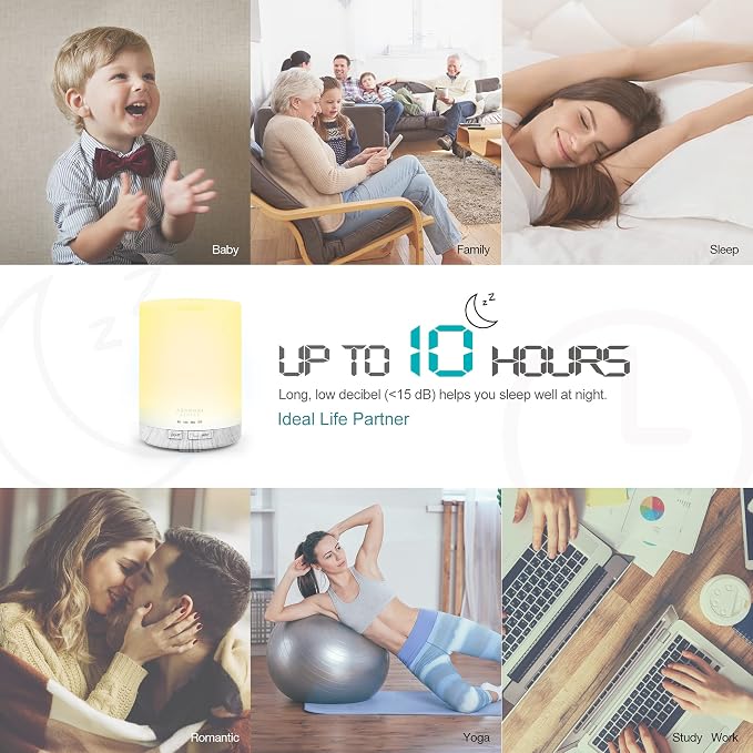 ASAKUKI 300ML Essential Oil Diffuser, Quiet 5-in-1 Premium Humidifier, Home - Image 3