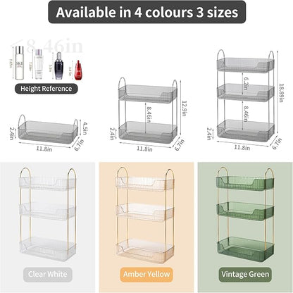 3 Tier Bathroom Organizer Countertop Makeup Perfume Tray Skincare Organizer - Image 2