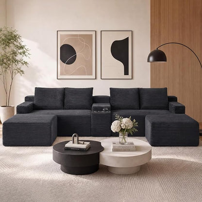GNIXUU 140.6" Oversized U Shaped Boneless Sectional Couches by GNIXUU