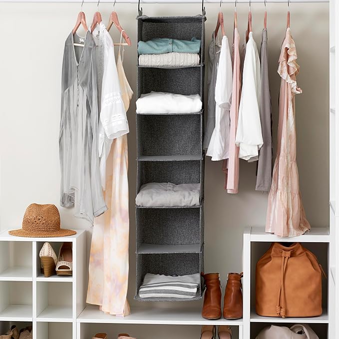 Household Essentials 6 Shelf Hanging Closet Organizer, Hanging Closet Shelf - Image 9