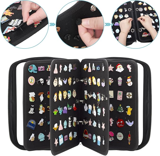 Enamel Pin Display Pages Pin Carrying Case, Pins Collection Storage Organizer - Image 5