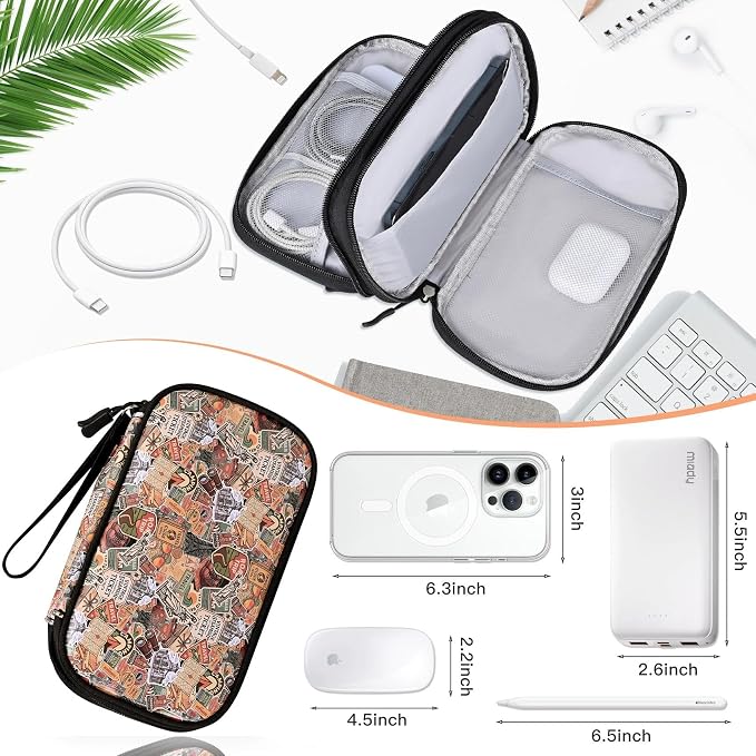 COSHAYSOO Electronics Travel Organizer Tech Bag Charging Cords Case USB Cable - Image 5