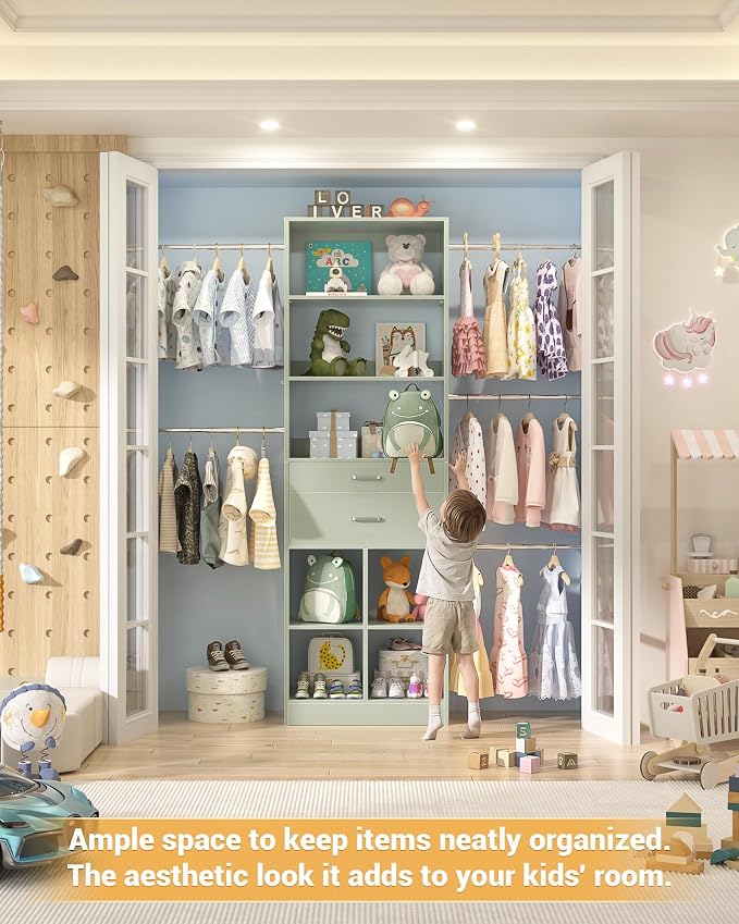 Small Closet System, 3.2-6.8FT Small Closet Organizer - Image 6