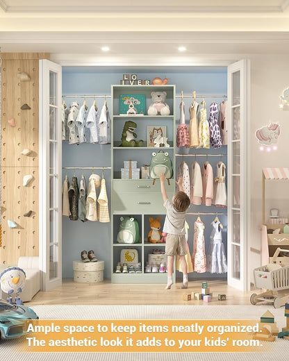 Small Closet System, 3.2-6.8FT Small Closet Organizer - Image 6