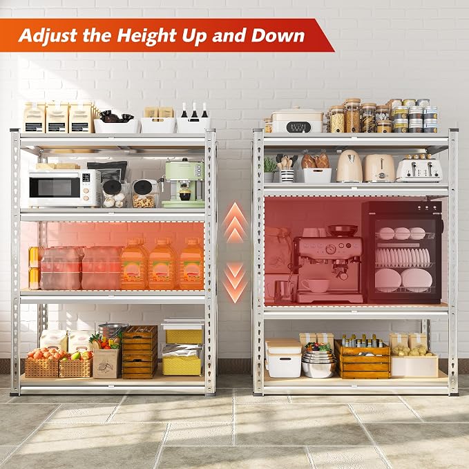 REIBII 60.05" H Storage Shelves 1840LBS Garage Shelving Heavy Duty Shelving 4 - Image 5
