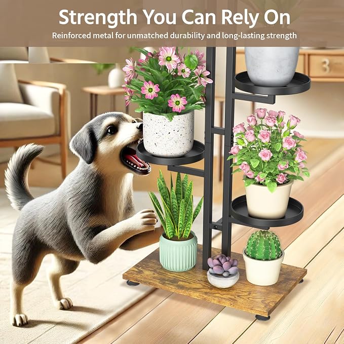 LASZOLA Black 5 Tiered Plant Stand Indoors Heavy Duty Metal Rack, Sturdy Multi - Image 5