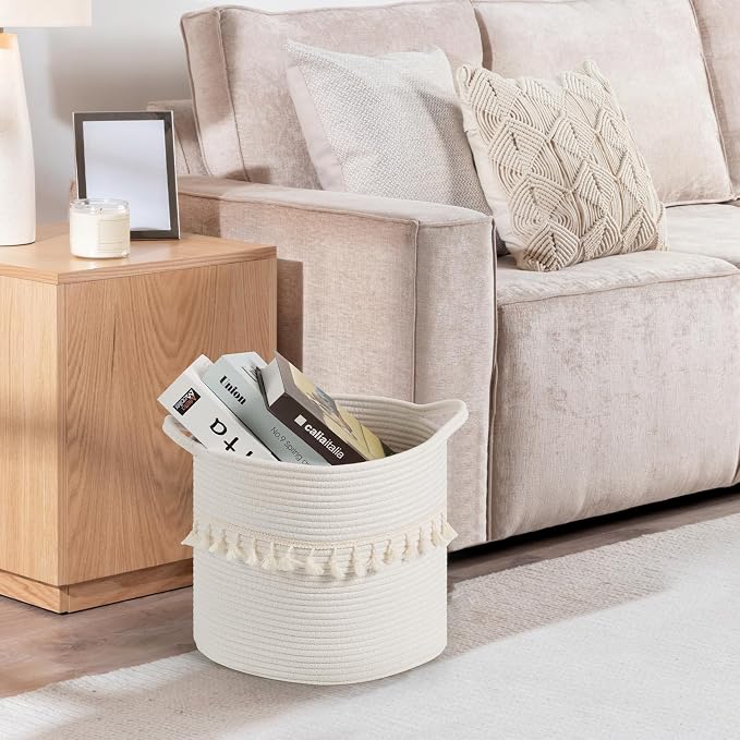 danpinera Baskets for Organizing, 3 Pack White Storage Baskets for Shelves - Image 9