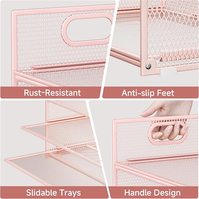 Pink Paper Organizer for Desk - Image 3