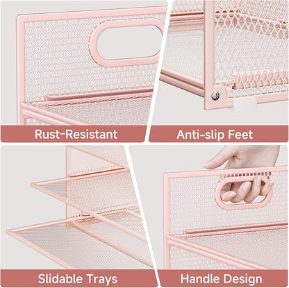 Pink Paper Organizer for Desk - Image 3