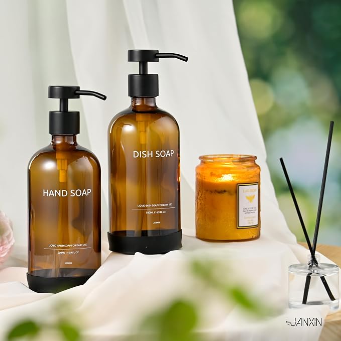 Glass Kitchen Soap Dispenser Set - Image 5
