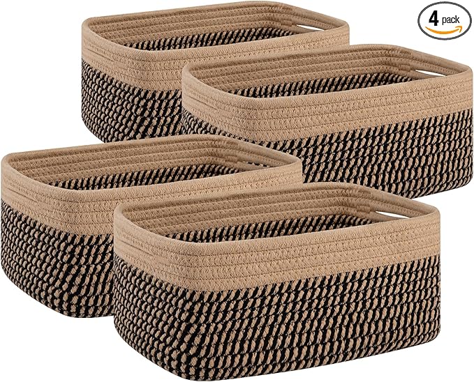 OIAHOMY 4 Pack Storage Baskets for Organizing, Small Bins for Shelves, Cute by MasterofSpaceOptimization