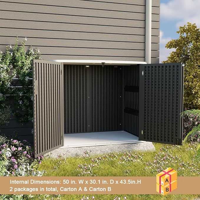 KINYING Larger Outdoor Storage Shed Weather Resistance, Resin Sheds & Outdoor - Image 8