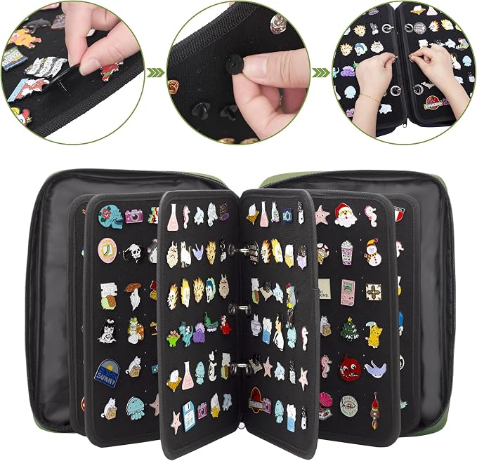 Enamel Pin Display Pages Pin Carrying Case, Pins Collection Storage Organizer - Image 3