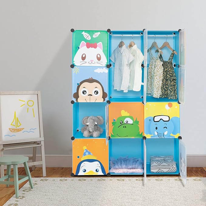 12 Cubes Storage Organizer, Portable Closet Wardrobe, Plastic Clothes Storage by Unknown
