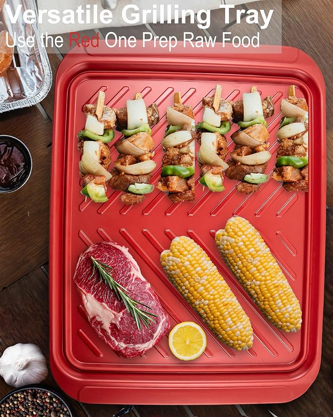 Large Grilling Prep and Serve Trays, 17.3" x 13" BBQ Platters - Image 5