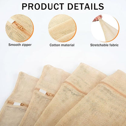 SATINIOR 2 Pack Extra Large 100% Cotton Mesh Laundry Bags 43 x 35 Inch Jumbo - Image 3