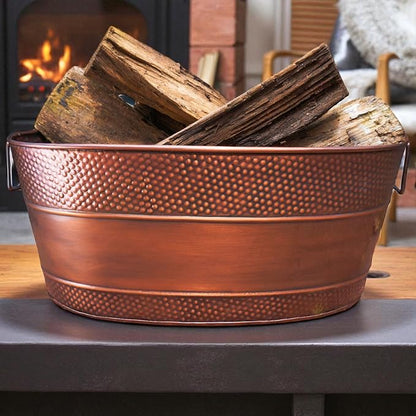 BREKX Copper Galvanized Firewood Storage Bin - Image 4