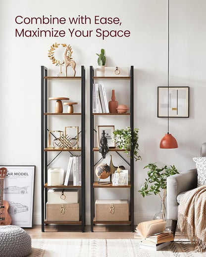 VASAGLE 5-Tier Bookshelf, Bookcase - Image 4