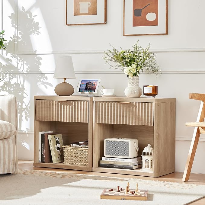 LEYAOYAO Fluted Nightstand - Image 3