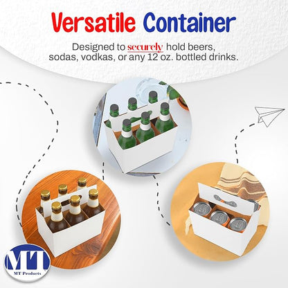 MT Products White Cardboard 6 Pack Bottle Carrier 12 oz. - Image 7