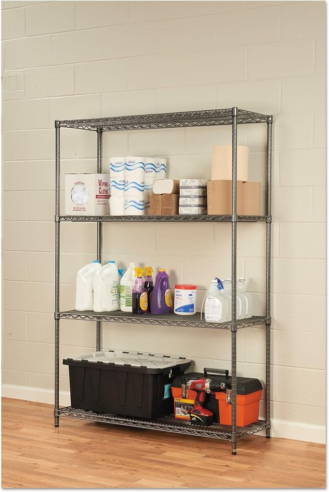 Alera Wire Shelving Starter Kit, Four-Shelf, 48w x 18d x 72h - Image 2