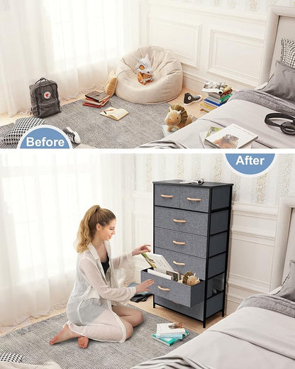 Fabric Dresser with 7 Drawers, Vertical Storage Tower | Sturdy Steel Frame - Image 4