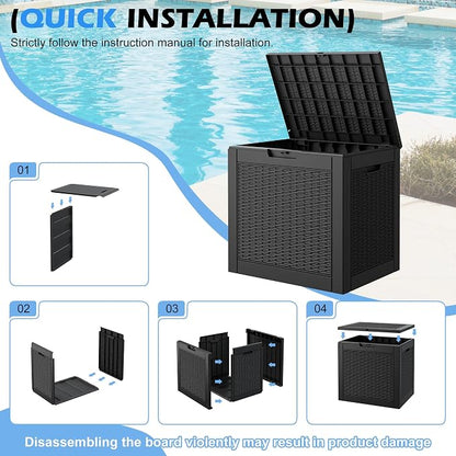 31 Gallon Outdoor Storage Box, Waterproof Resin Deck Box - Image 8