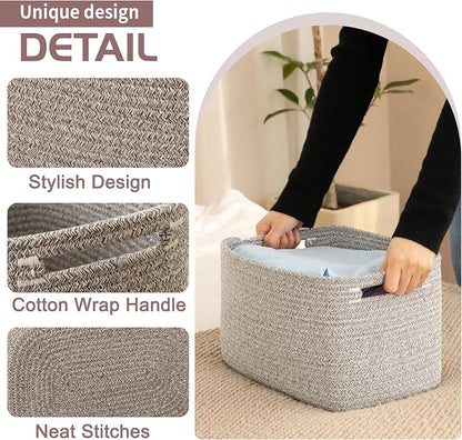 OIAHOMY 4 Pack Storage Baskets for Organizing, Cube Storage Bins for Shelves - Image 2
