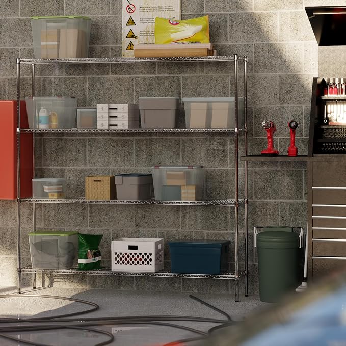 14" Deep x 72" Wide x 74" Height Wire Shelving Kit | 4-Tier | NSF Commercial - Image 7
