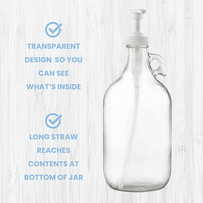 kitchentoolz Half Gallon Glass Laundry Detergent Dispenser- Large Jug - Image 3
