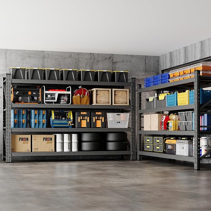 BYNSOE 77" W Storage Shelves 9000lbs Garage Metal Shelving Heavy Duty Garage - Image 6