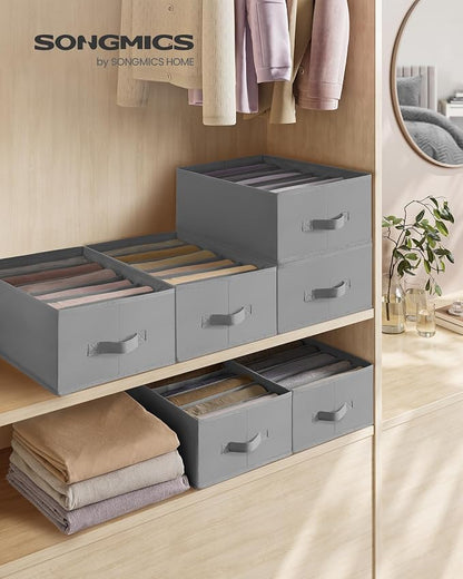 SONGMICS Set of 6 Large Size Wardrobe Clothes Organizers, Dove Gray | - Image 2
