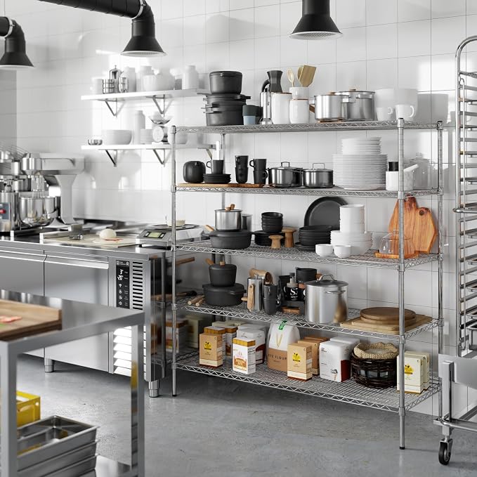 21" Deep x 60" Wide x 64" Height Wire Shelving Kit | 5-Tier | NSF Commercial - Image 6