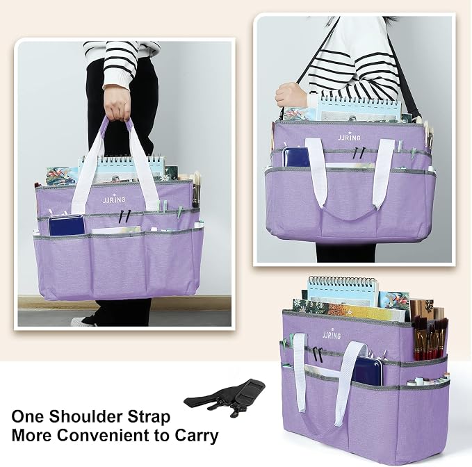 JJRING Craft Organizer Tote Bag, Large Art Storage Caddy - Image 6