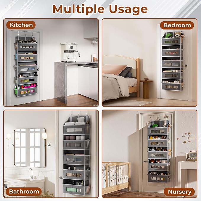 2 Pack 5 Tier Over The Door Organizer - Image 7