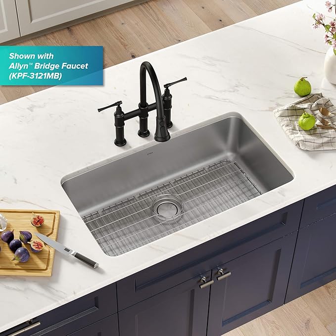 KRAUS Dex 33-inch Undermount 16 Gauge Stainless Steel Single Bowl Kitchen Sink - Image 2