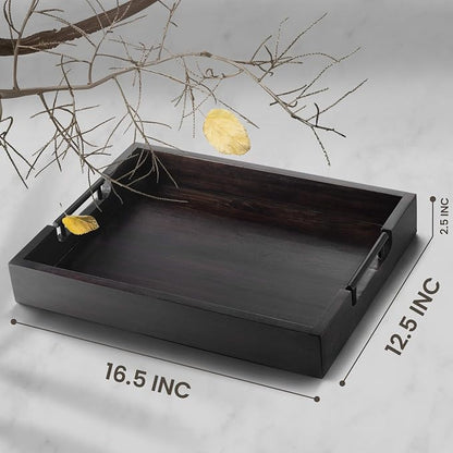 Ottoman Tray, Acacia Wood Serving Tray - Image 2