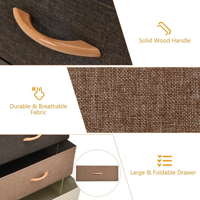 Giantex 5-Drawer Fabric Dresser - Image 8