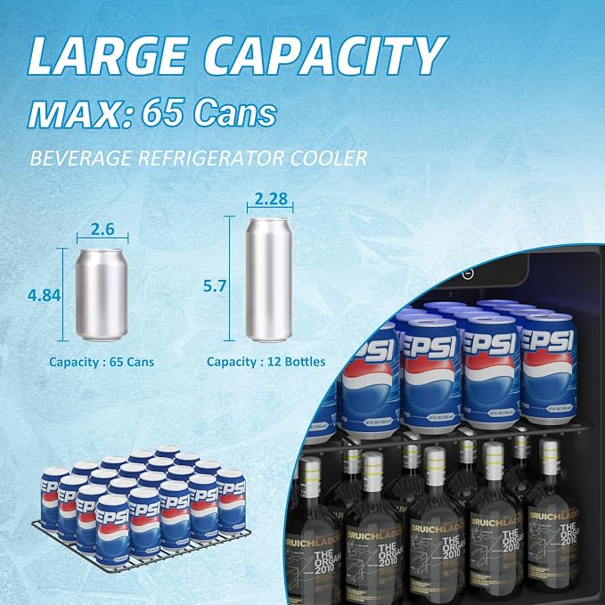 40L Mini Fridge, Freestanding Beverage Refrigerator - Image 4